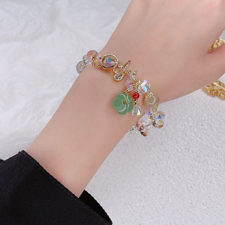 Buddha Stones Colorful Gemstone Green Aventurine Flower Bead Luck Bracelet - image 2