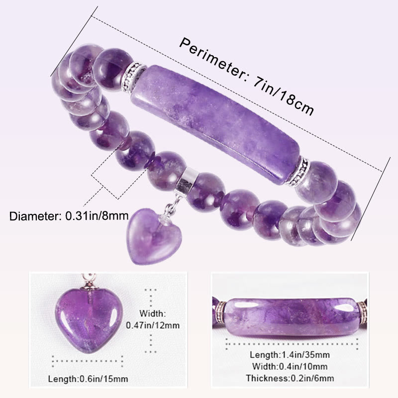 Buddha Stones Natural Quartz Love Heart Healing Beads Bracelet - image 2