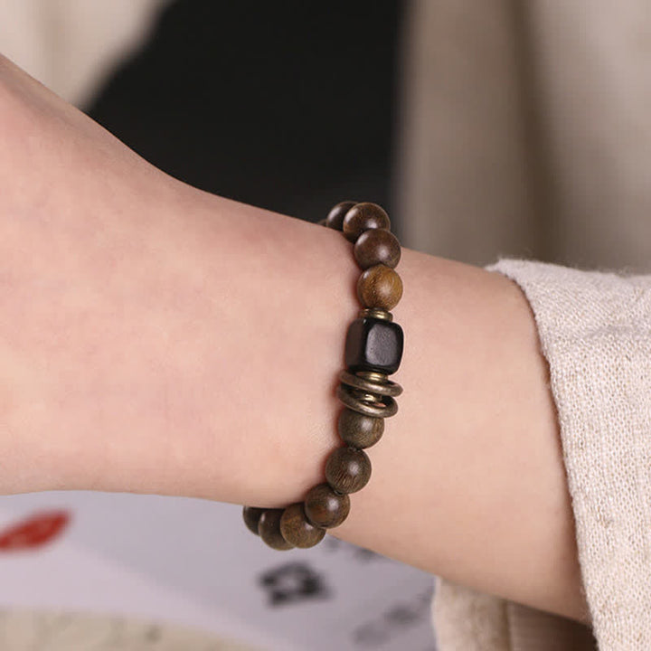 Buddha Stones Tibetan Green Sandalwood Crystal Soothing Peace Bracelet - image 5