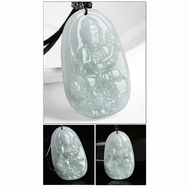 Buddha Stones Chinese Zodiac Natal Buddha Jade Wealth Prosperity Necklace Pendant - image 9