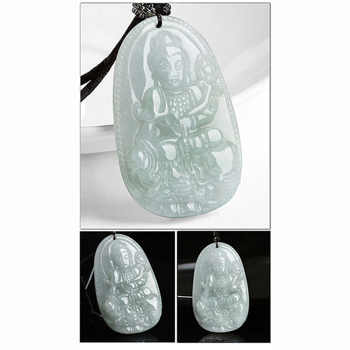 Buddha Stones Chinese Zodiac Natal Buddha Jade Wealth Prosperity Necklace Pendant - image 9