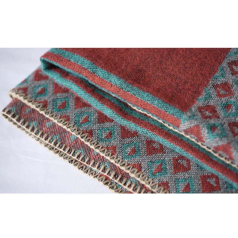 Buddha Stones Tibetan Shawl Striped Diamond Pattern Winter Warm Soft Scarf - image 8