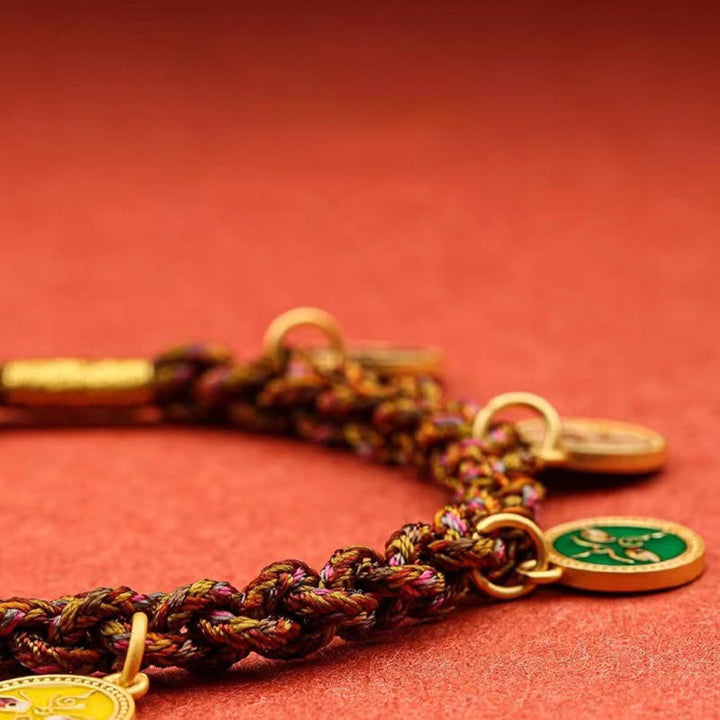 Buddha Stones Tibetan Five God Of Wealth Thangka Luck Braid String Bracelet - image 11