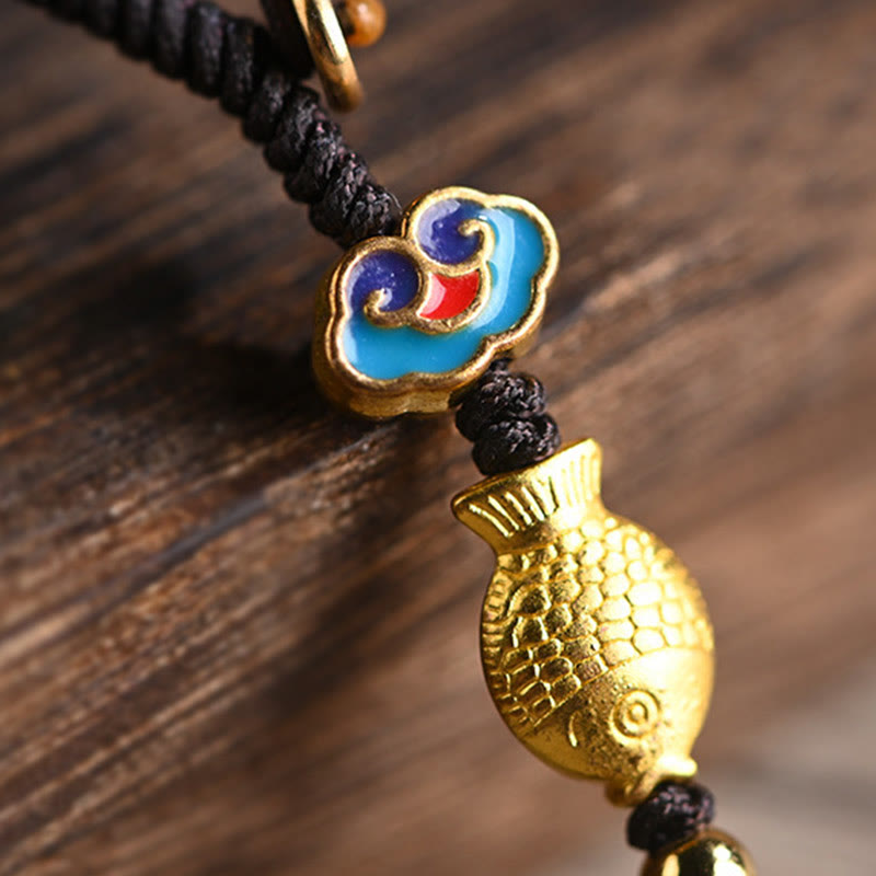 Buddha Stones Green Sandalwood Lucky Cat Koi Fish Cure Key Chain Phone Hanging Decoration - image 15