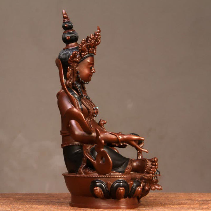 Yellow Jambhala Bodhisattva Figurine Compassion Copper Statue Home Office Decoration - image 4
