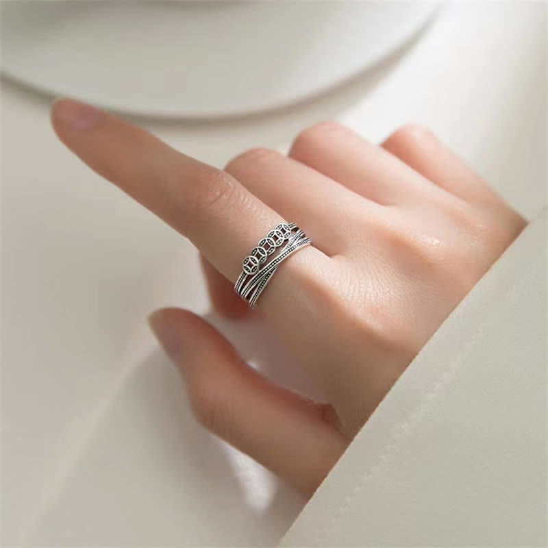 Buddha Stones Copper Coin Wealth Luck Ring - image 1