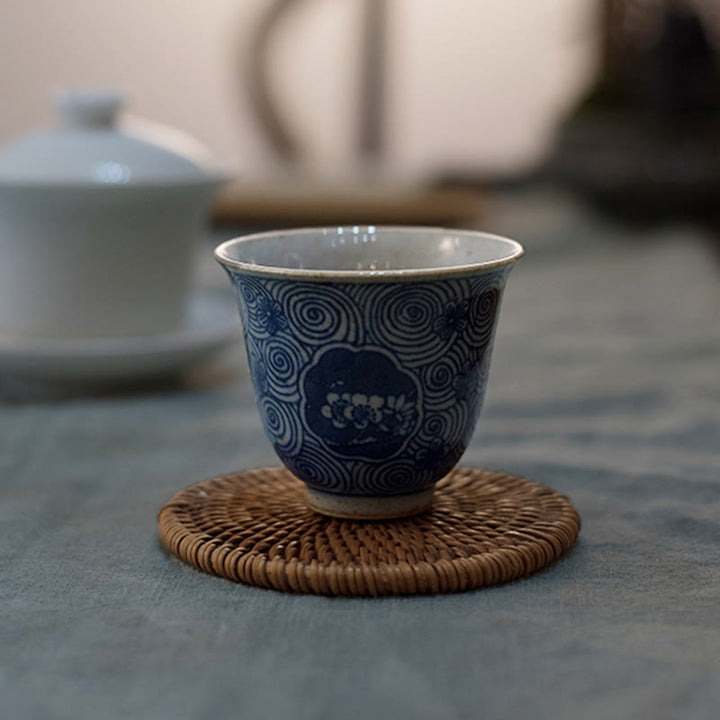 Buddha Stones Jingdezhen Blue and White Porcelain Hand Painted Lotus Plum Blossom Ceramic Teacup Kung Fu Tea Cups - image 9