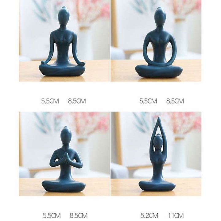Abstract Yoga Meditation Exercise Ceramics Spiritual Figurine Sculpture Decoration - image 7