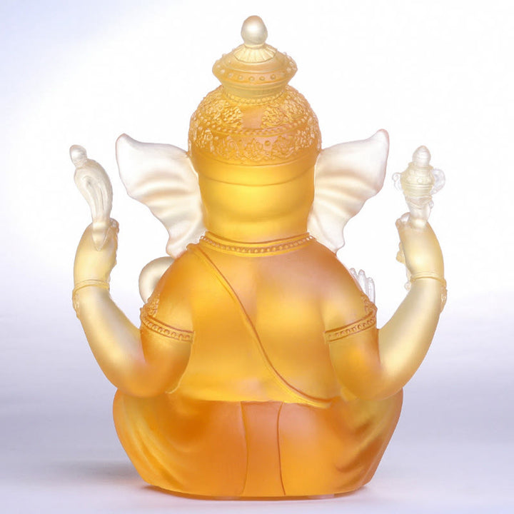 Buddha Stones Handmade Ganesh Ganpati Elephant Figurine Liuli Crystal Art Piece Protection Statue Home Decoration - image 3