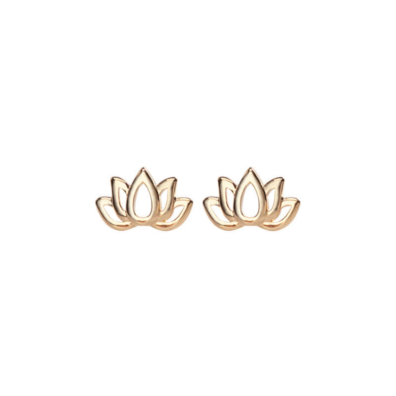 Buddha Stones 925 Sterling Silver Lotus Flower Blessing Earrings - image 6