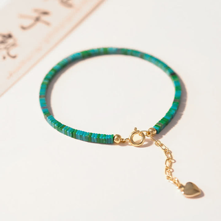 Buddha Stones Turquoise Beaded Friendship Strength Chain Bracelet - image 5