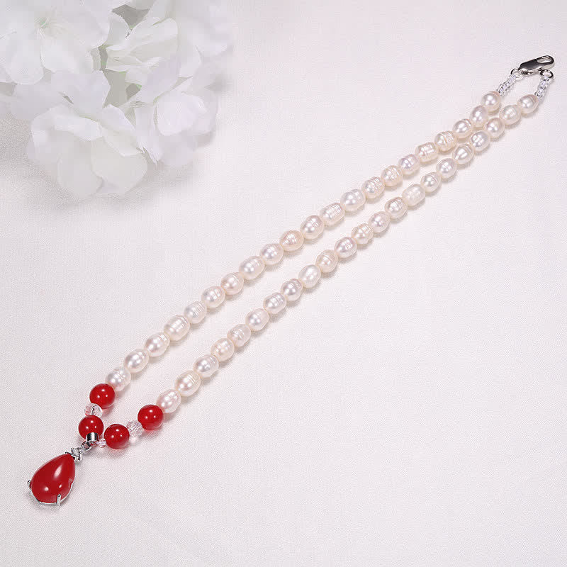 Pearl Bead Waterdrop Calm Peace Necklace Pendant - image 5