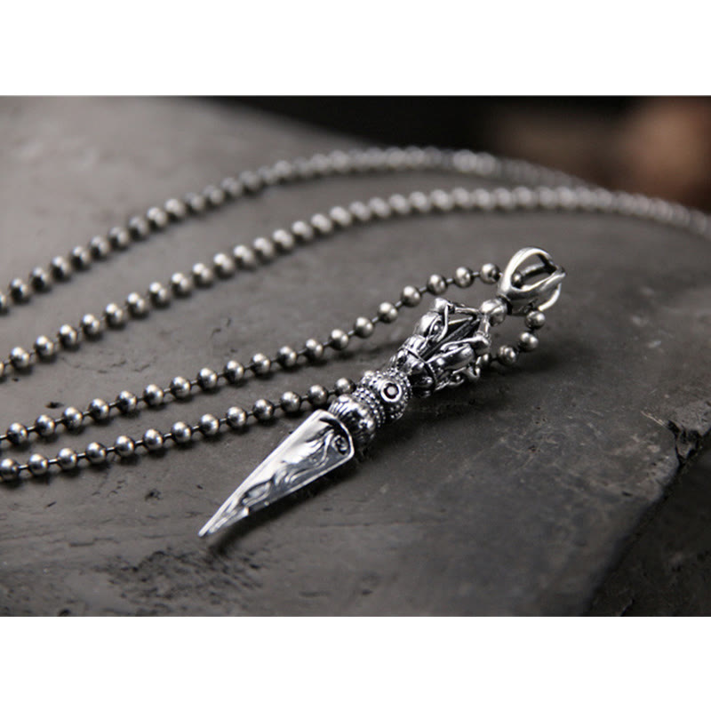 Buddha Stones 925 Sterling Silver Dorje Vajra Enlightenment Necklace Chain Pendant - image 4