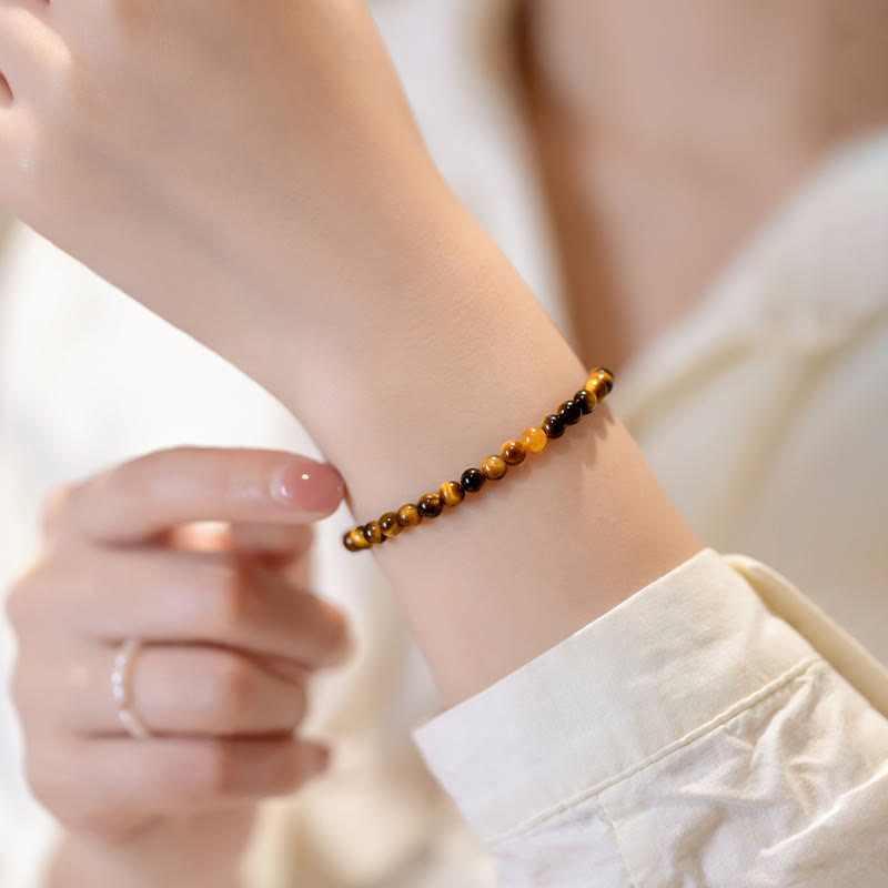 Buddha Stones 14K Gold Plated Natural Tiger Eye Stone Courage Protection Bracelet - image 7