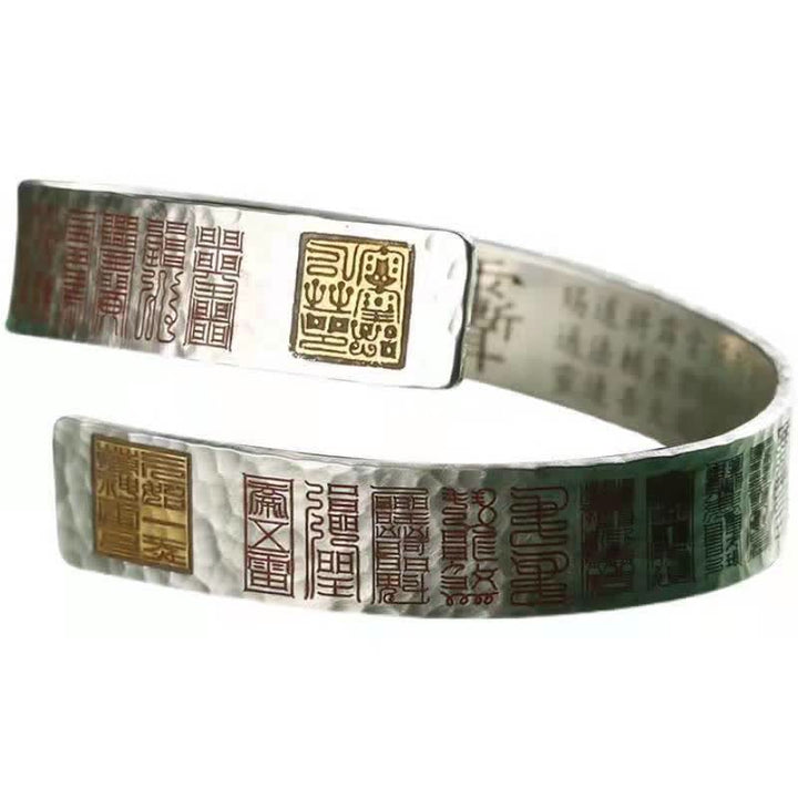 Buddha Stones Letters Copper Balance Healing Cuff Bracelet Bangle - image 4