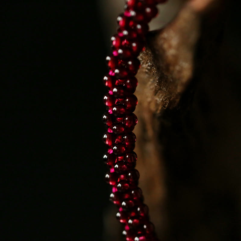 Buddha Stones Natural Garnet Pink Crystal Red Agate Amazonite Bead Protection Bracelet - image 3