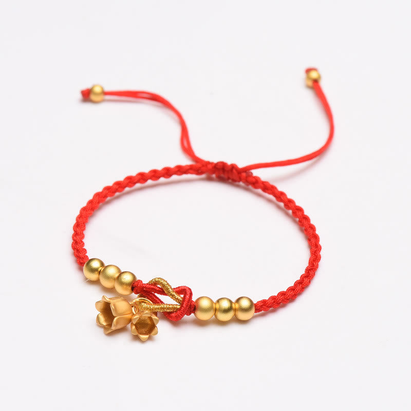 Buddha Stones Handcrafted Lily Of The Valley Flower Charm Design Luck Protection Braided Bracelet - image 4