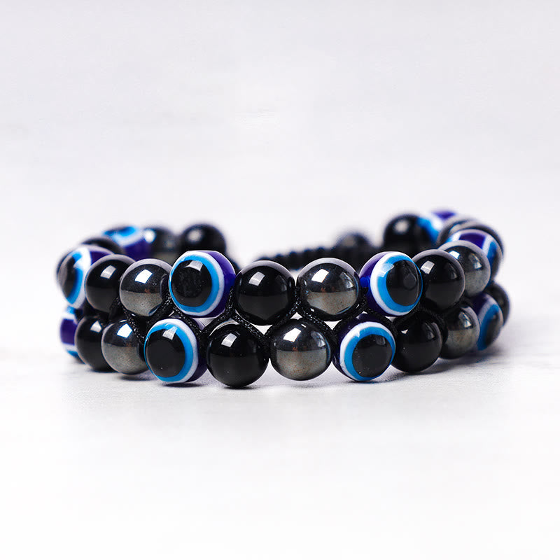 Buddha Stones Evil Eye Hematite Tiger Eye Protection Beaded Bracelet - image 16
