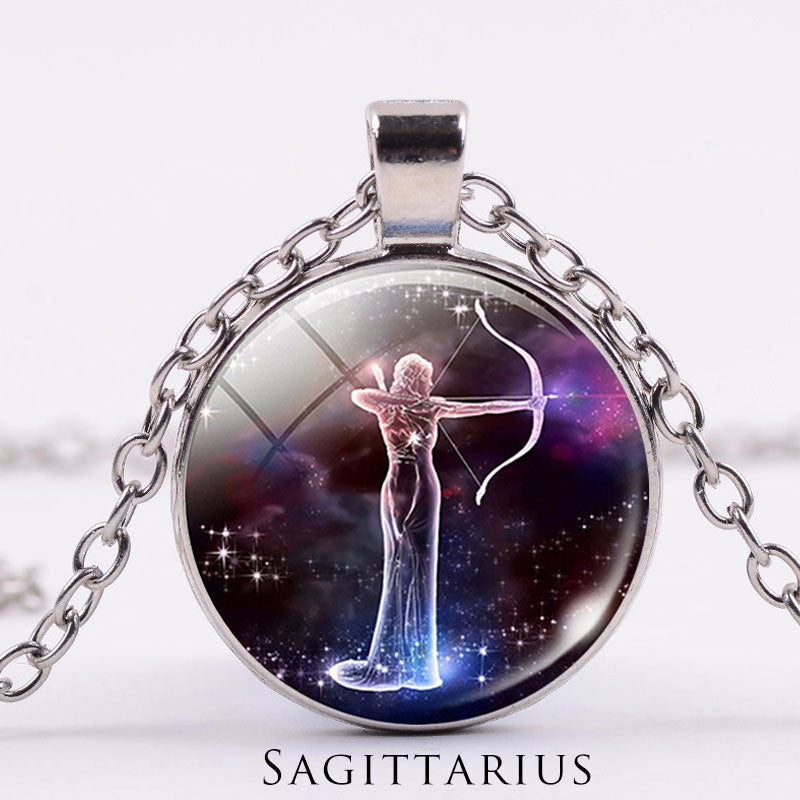 12 Constellations of the Zodiac Moon Starry Sky Protection Blessing Necklace Pendant - image 14