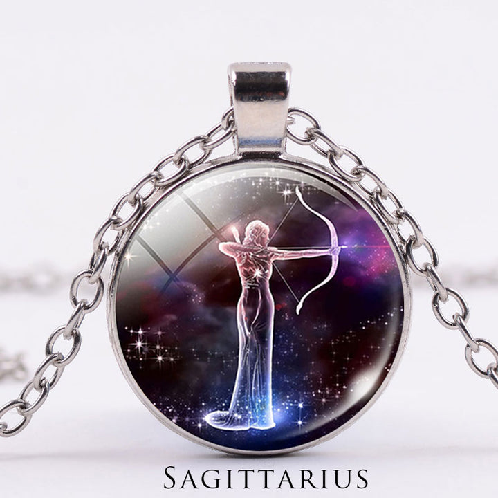 12 Constellations of the Zodiac Moon Starry Sky Protection Blessing Necklace Pendant - image 14