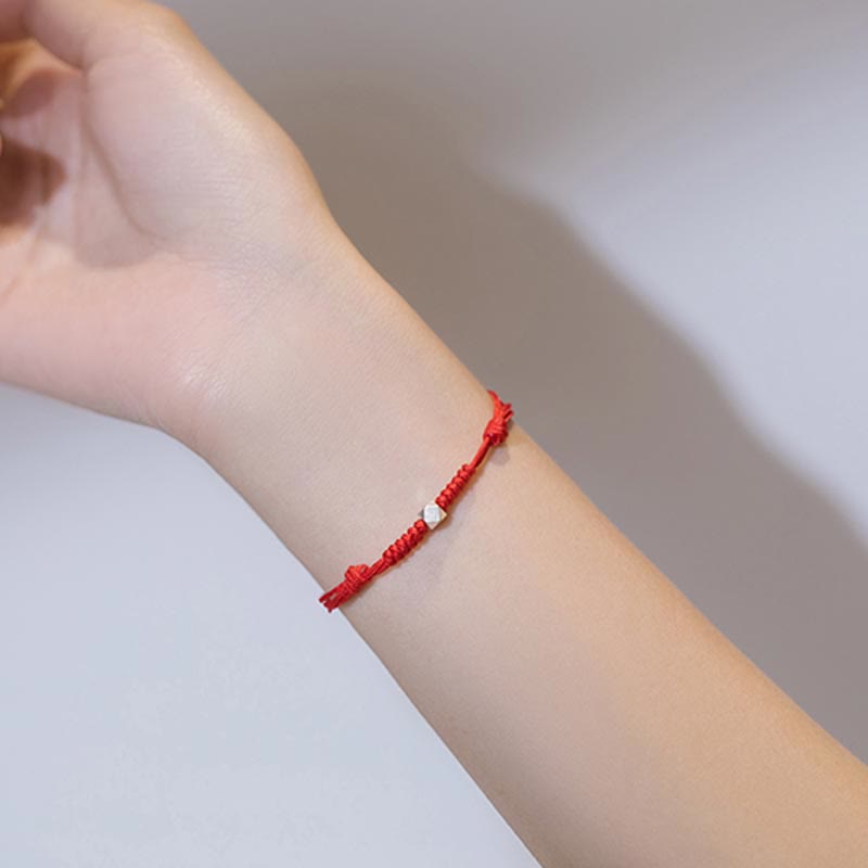 Buddha Stones 925 Sterling Silver Luck Bead Protection Red String Braided Bracelet - image 12