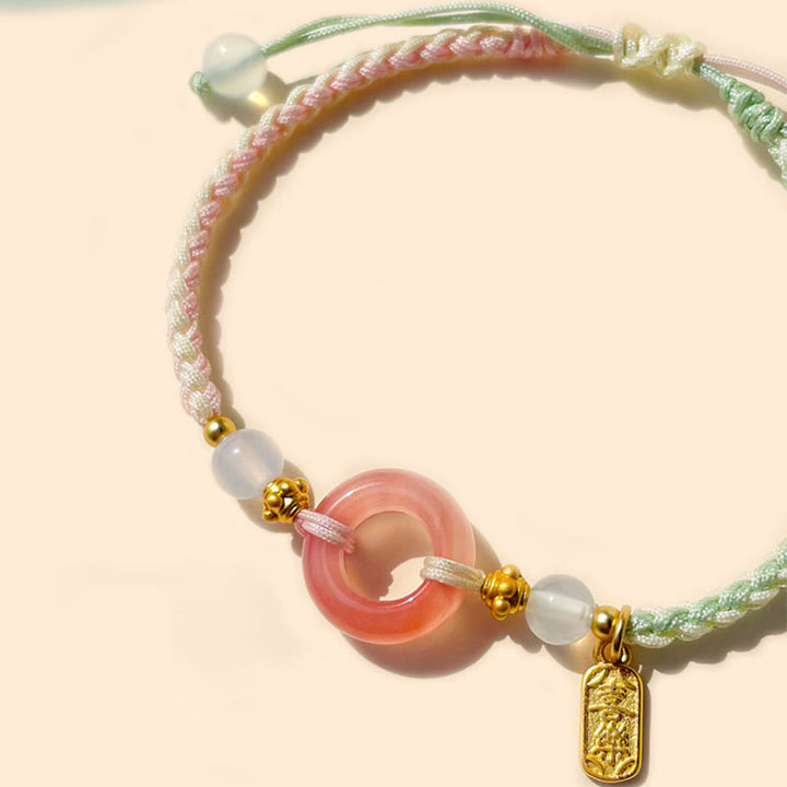 Buddha Stones Peace And Joy Agate Peace Buckle Auspicious Handmade Braided Bracelet - image 9