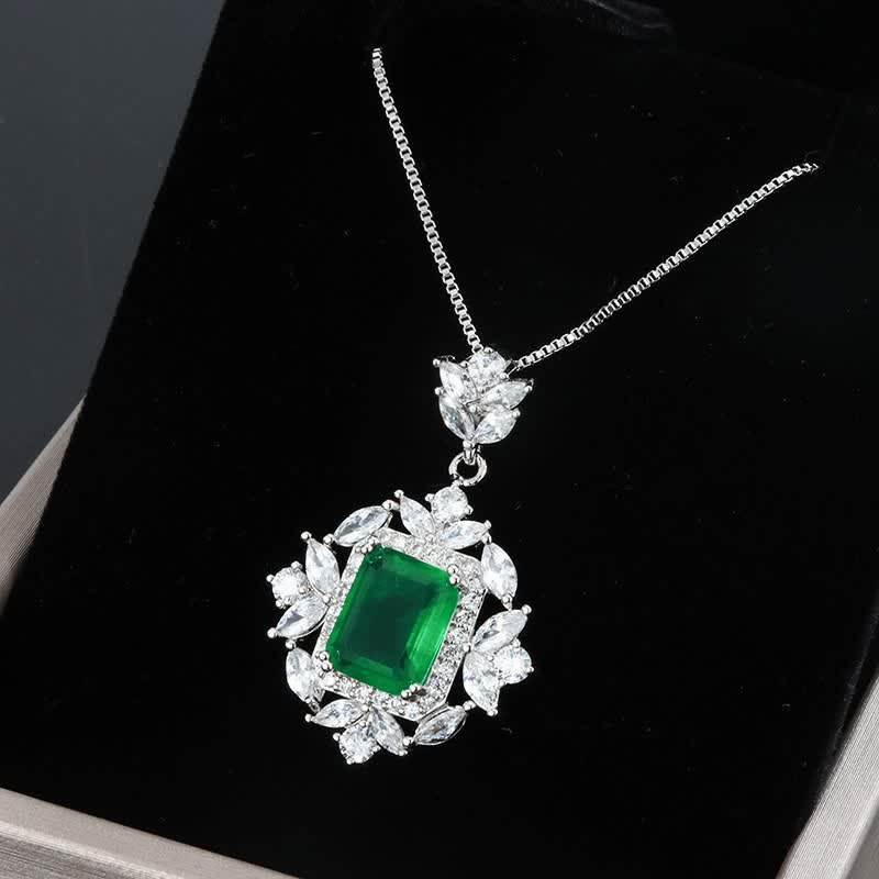 Buddha Stones Emerald Crystal Red Corundum Confidence Courage Ring Earrings Necklace Pendant - Green - Necklace - image 3