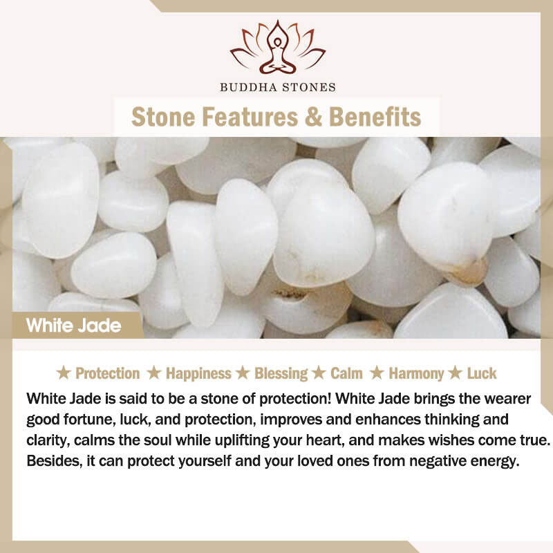 Buddha Stones Natural Cyan White Jade Success Bracelet - image 10