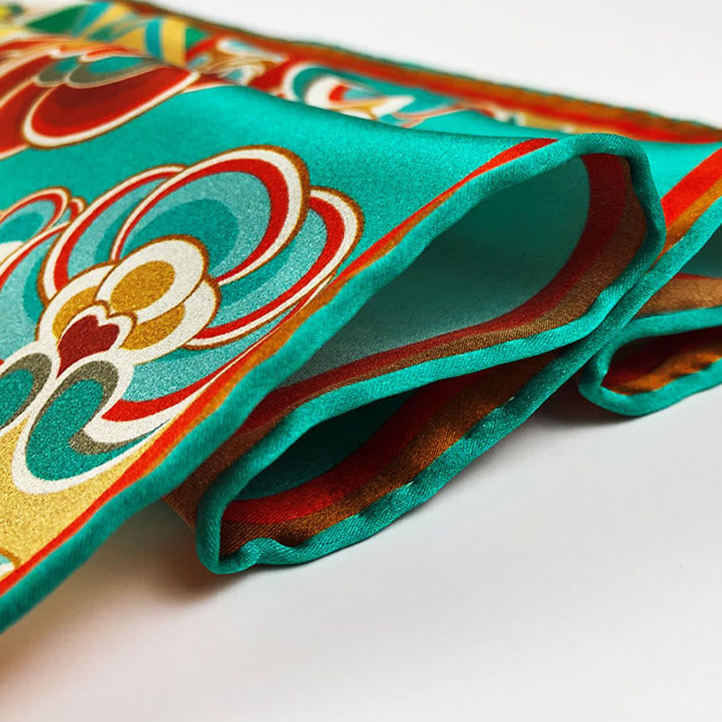 Buddha Stones Dunhuang Rebound Pipa Flying Frescoes 100% Mulberry Silk Scarf Premium Grade 6A Dunhuang Shawl - image 25