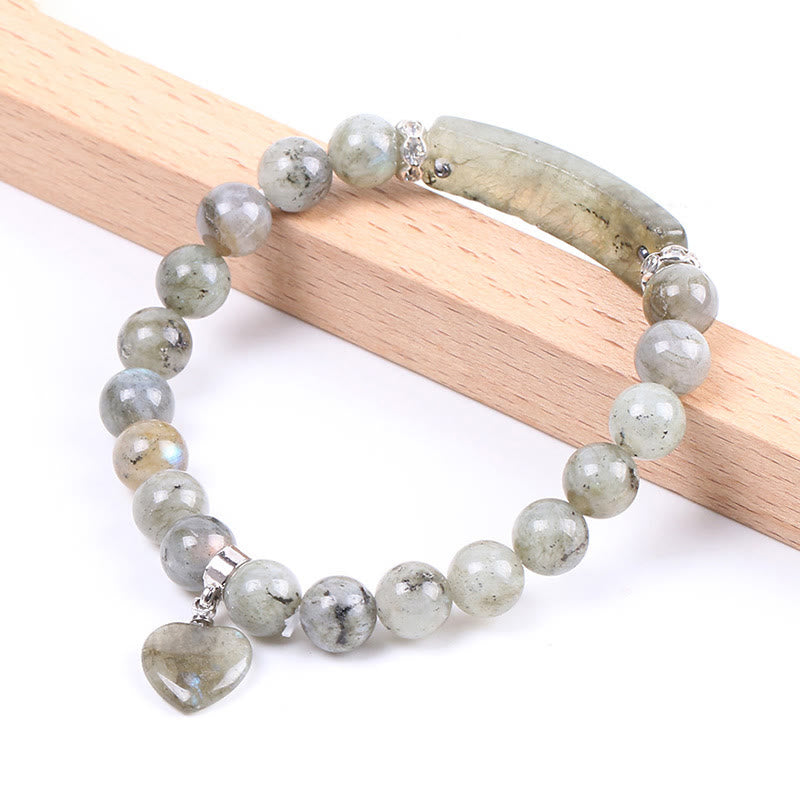 Buddha Stones Natural Quartz Love Heart Healing Beads Bracelet - image 21