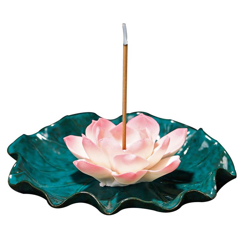 Buddha Stones Tibetan Lotus Blessing Incense Burner Decoration - image 6