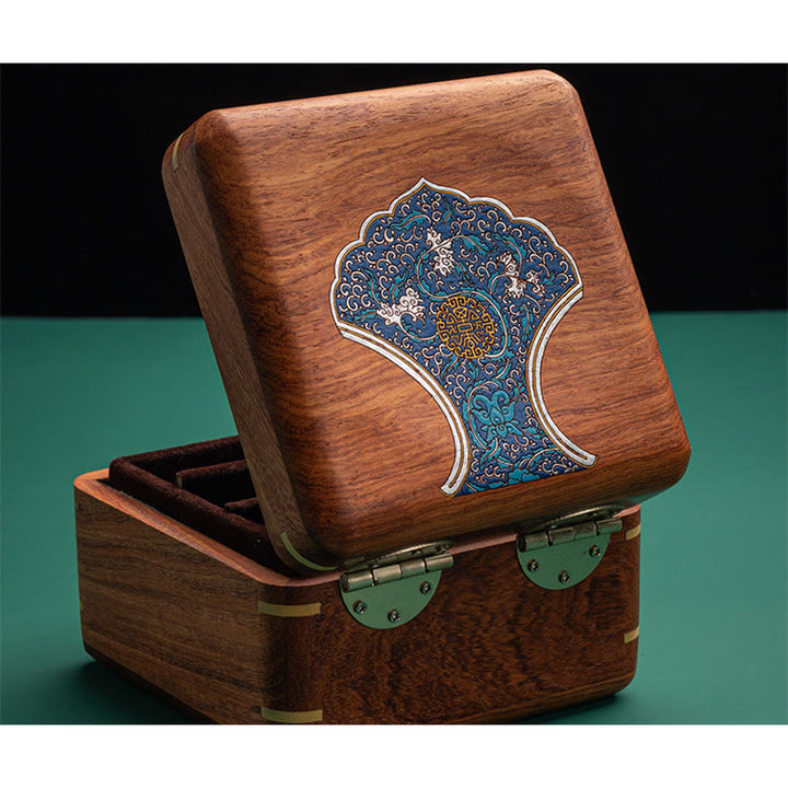 Antique Flower Leaf Handmade Rosewood Jewelry Storage Box Wooden Gift Organizer Box - image 21