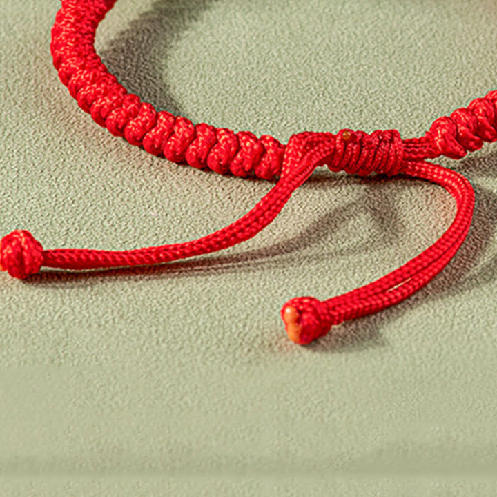 Buddha Stones Handmade Natural Jade PiXiu Protection King Kong Knot Braided String Bracelet - image 6