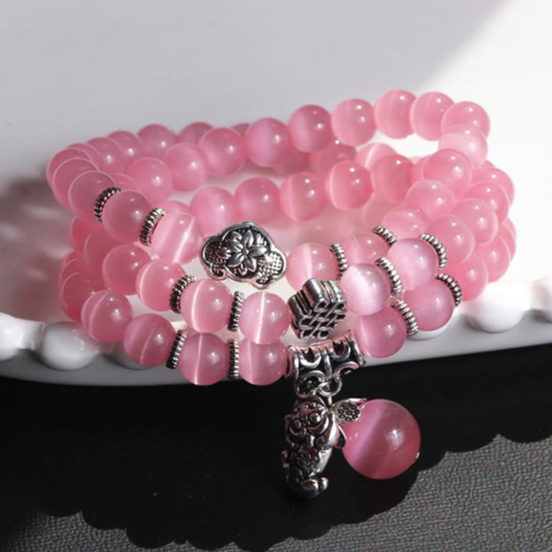 Buddha Stones Cat Eye PiXiu Support Triple Wrap Bracelet - image 23