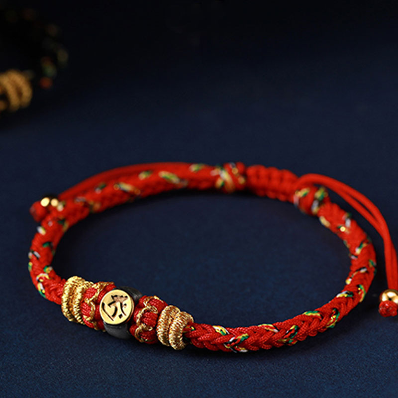Buddha Stones Chinese Zodiac Natal Buddha Silver Luck Braided String Bracelet - image 9