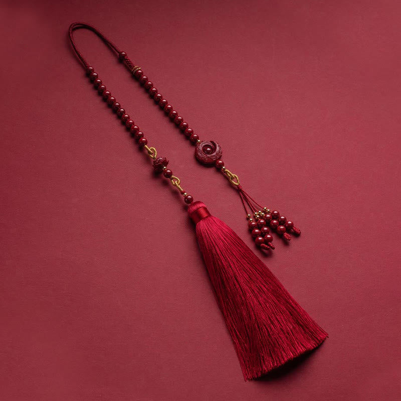Buddha Stones One's Luck Improves Design Patern Natural Cinnabar Lotus Blessing Car Hanging Decoration - image 6