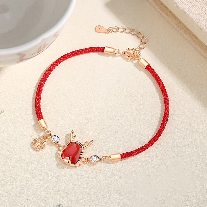 ❗❗❗A Flash Sale- Buddha Stones 925 Sterling Silver Year of the Dragon Natural Red Agate Dragon Attract Fortune Fu Character Strength Bracelet Necklace Pendant Earrings - image 17
