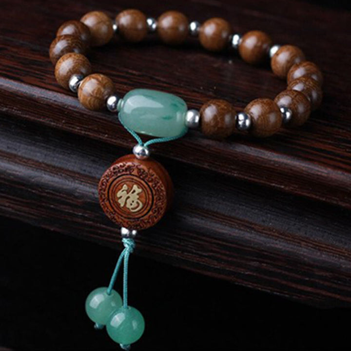 Buddha Stones Abelia Biflora Wood Happiness Protection Bracelet - image 5