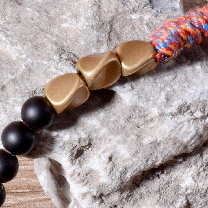 Buddha Stones Handmade Tibetan Black Onyx Tassel Bracelet - image 8