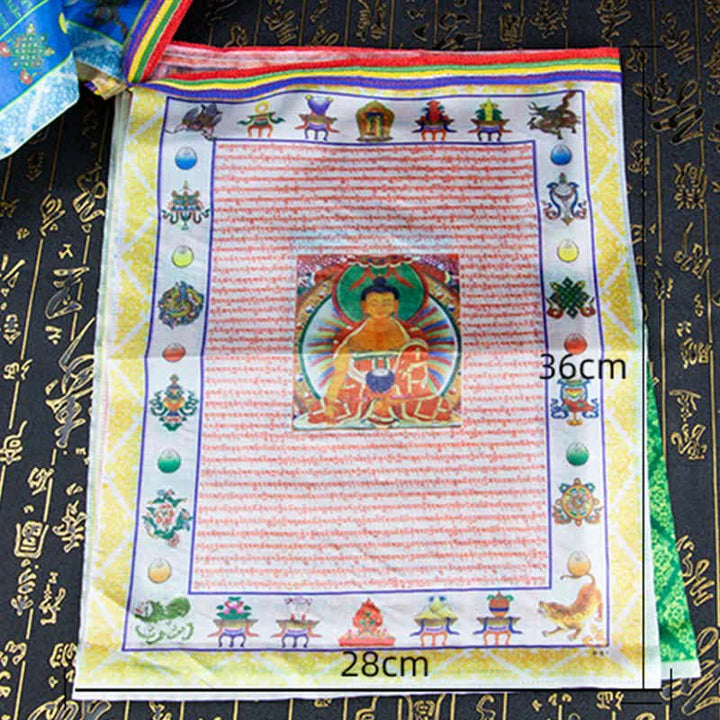 Buddha Stones Tibetan 5 Colors Windhorse Buddha Tara Scriptures Healing Auspicious Outdoor Prayer Flag - image 15