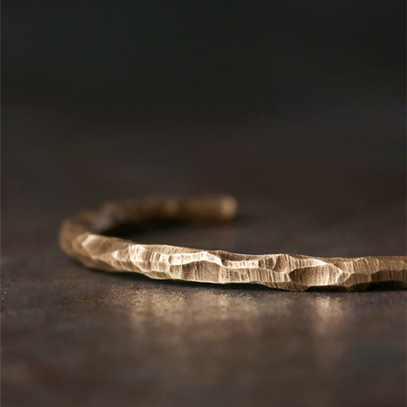 Buddha Stones Tibetan Bump Texture Copper Luck Cuff Bracelet Bangle - image 2