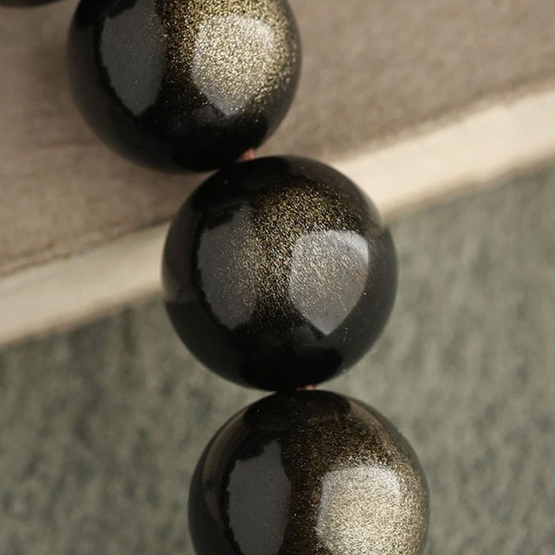 Buddha Stones Gold Sheen Obsidian Silver Sheen Obsidian Lovely Paw Lucky Cat Protection Bracelet - image 7