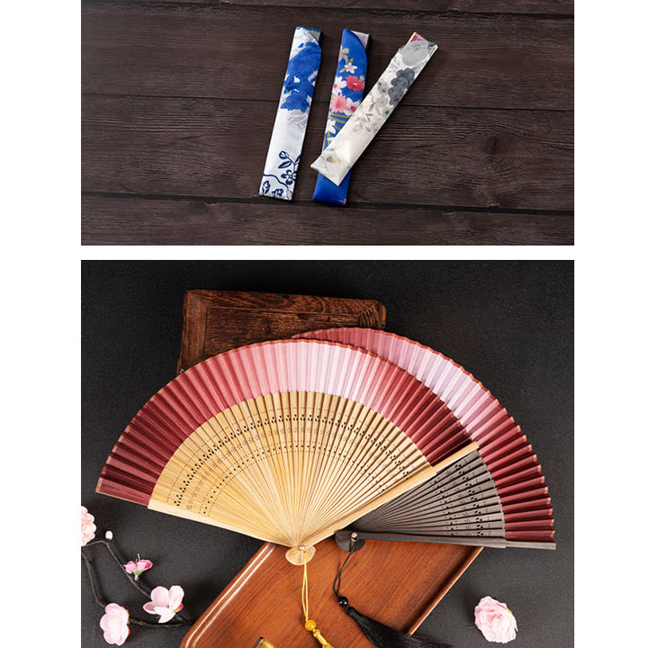Buddha Stones Gradient Handheld Bamboo Folding Fan - image 24