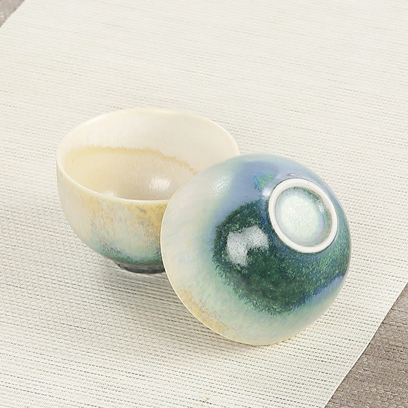 Buddha Stones Creative Green Ceramic Teacup Kung Fu Tea Cups - image 10