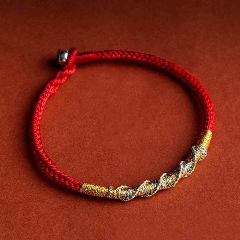 Buddha Stones 925 Sterling Silver Luck Strength Red String Protection Braid Bracelet - 925 Silver Buckle - 20cm - image 3