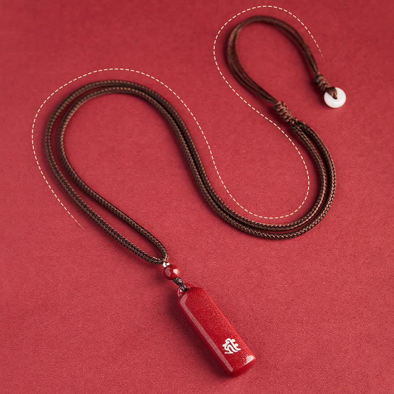 Buddha Stones Chinese Zodiac Cinnabar Amulet Protection String Necklace Pendant - image 6