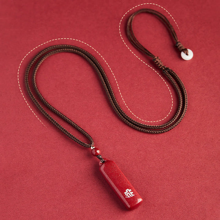 Buddha Stones Chinese Zodiac Cinnabar Amulet Protection String Necklace Pendant - image 6