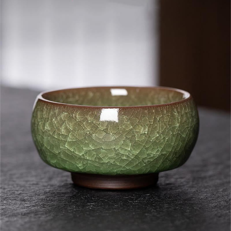 Buddha Stones Chinese Green Ice Crack Design Jianzhan Kiln Change Porcelain Teacup Kung Fu Tea Cup - image 2