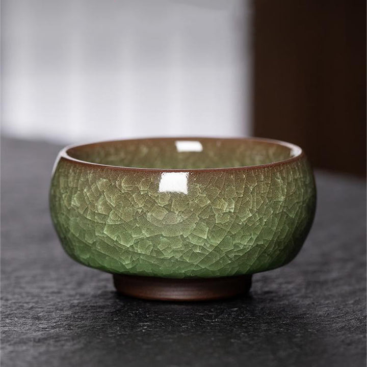 Buddha Stones Chinese Green Ice Crack Design Jianzhan Kiln Change Porcelain Teacup Kung Fu Tea Cup - image 2