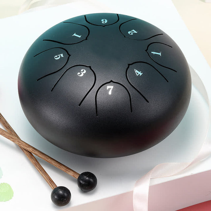 Steel Tongue Drum Sound Healing Meditation Yoga Drum Kit - Black - image 7